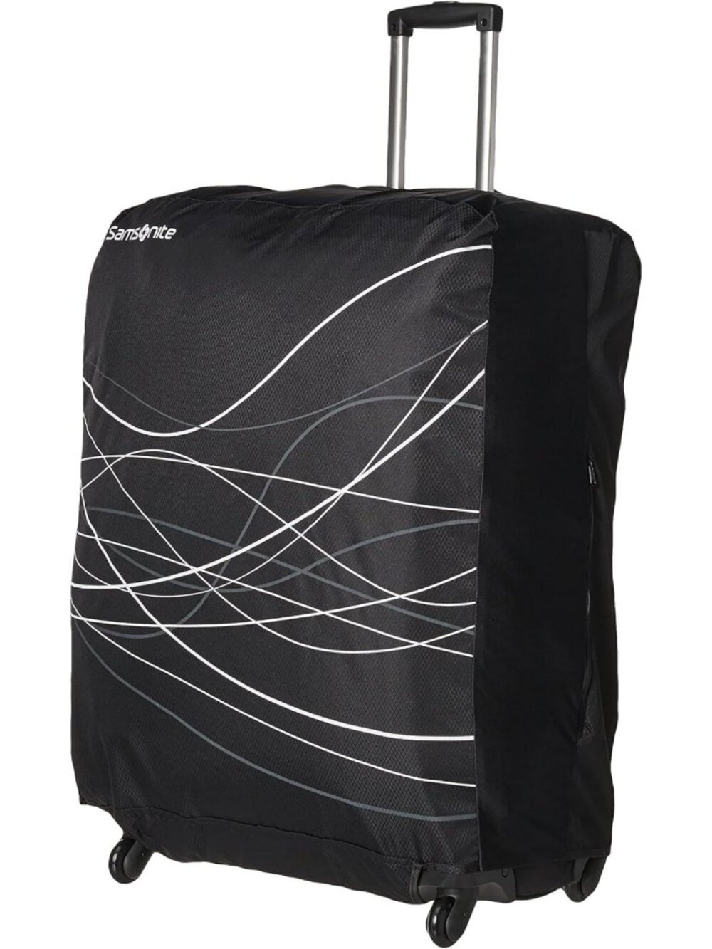 Stylish Large Black Printed Luggage Cover - Durable Travel Accessory, Fits Most